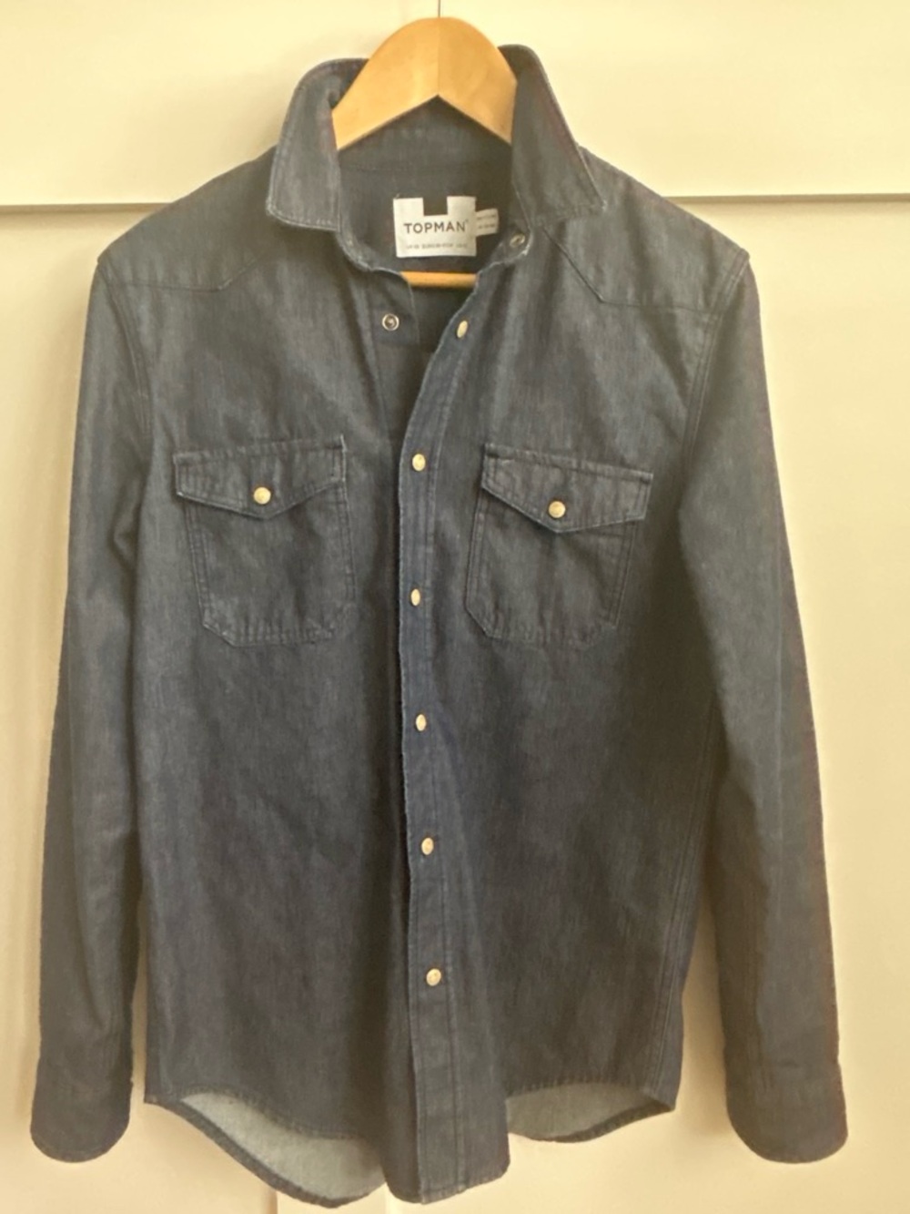 Topman Navy Denim Shirt Jacket